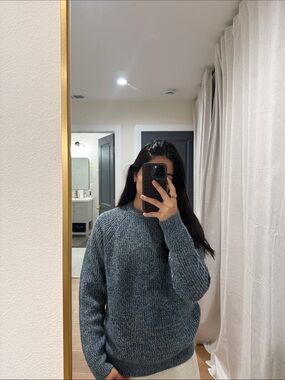 Folk Slate Blue Crewneck Sweater